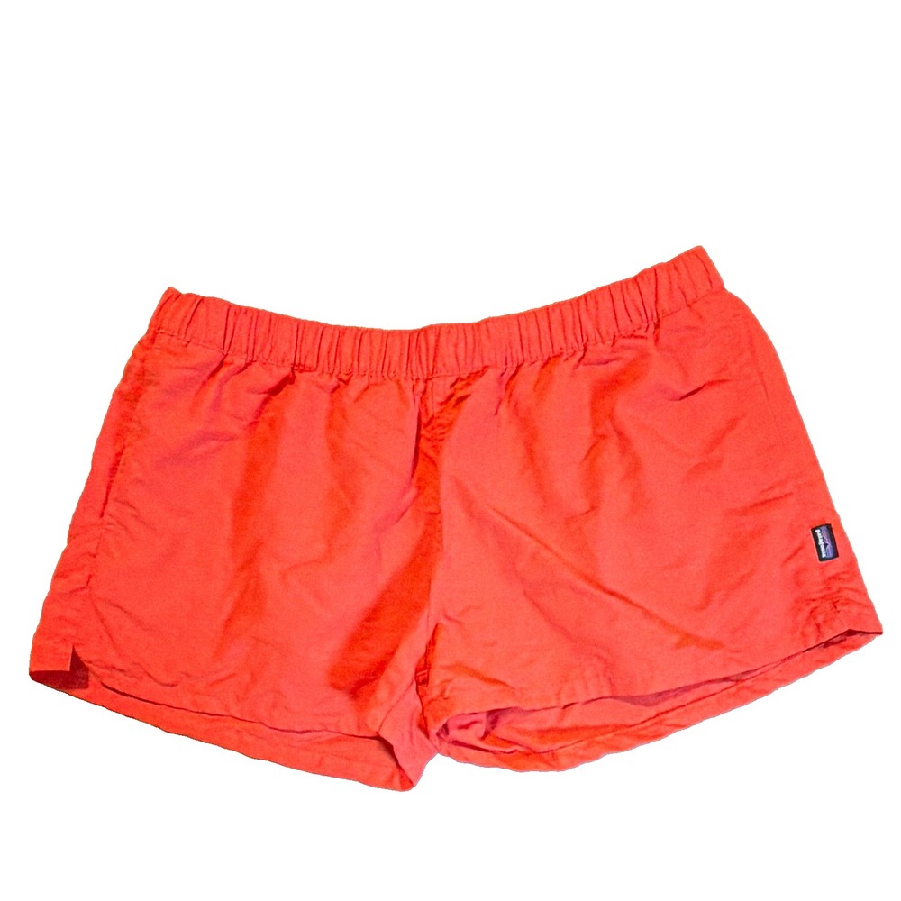 Patagonia Women's Baggies 2.5" Shorts Orange XL Elastic Waist Pockets Logo